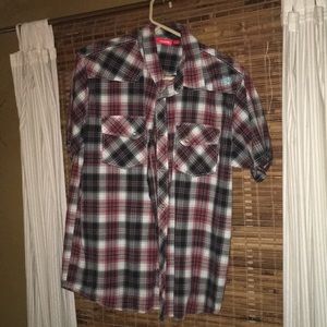 Plaid button down shirt